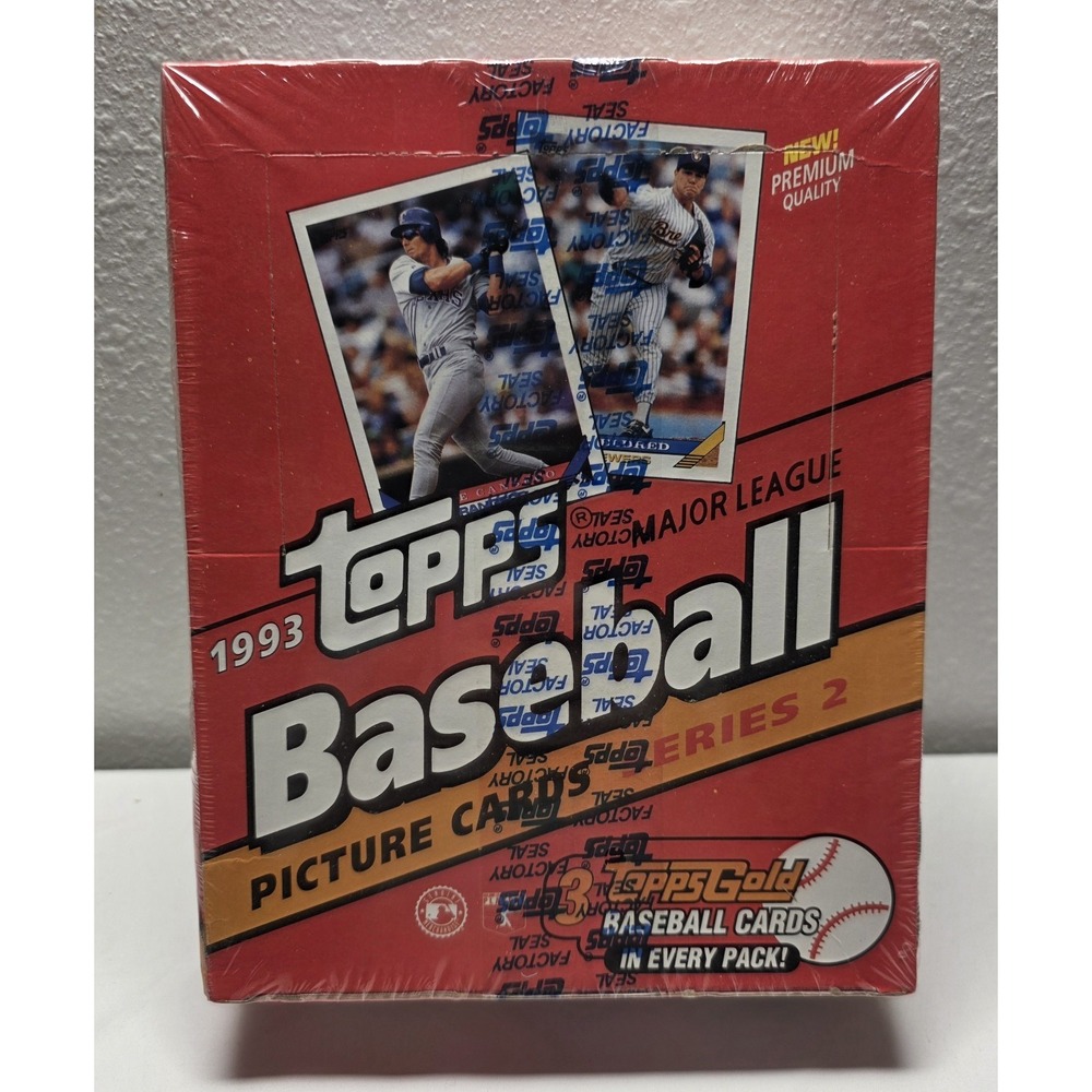 1993 Topps Baseball Series 2 Jumbo Cello SEALED BOX 24 Ct 3 Gold Cards Per Pack